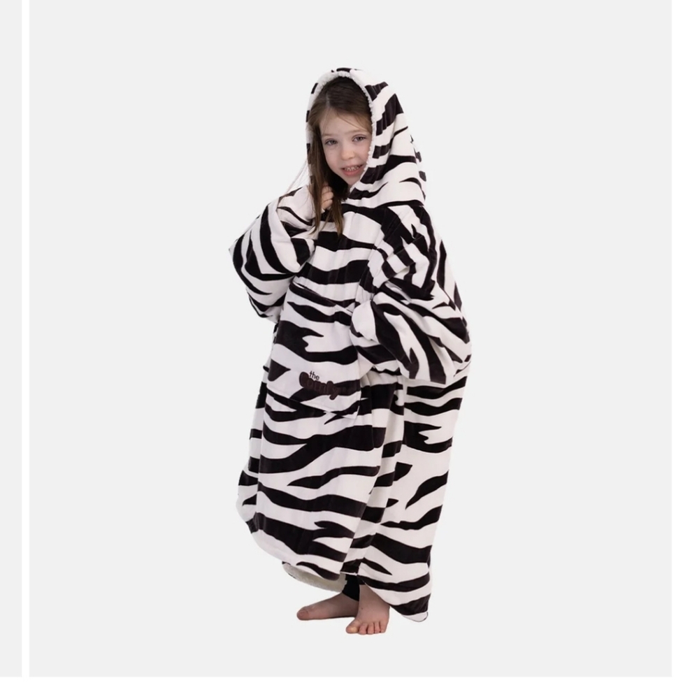 The Comfy Original Jr. Zebra Print Hoodie Blanket - Picture 5 of 6